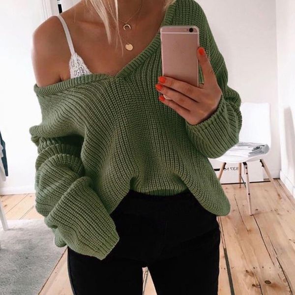 women oversized v-neck knitted autumn spring long sleeve warm and fashion loose sweater women's sweaters, White;black
women oversized v-neck knitted autumn spring long sleeve warm and fashion loose sweater women's sweaters, White;black