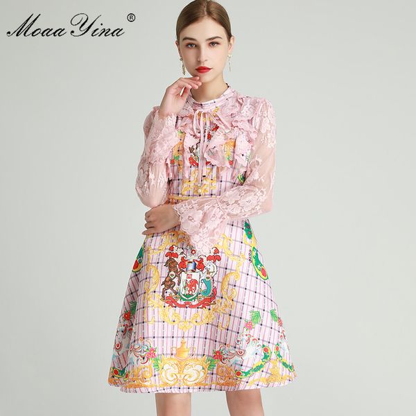 fashion designer dress spring women's dress lace ruffles flare sleeve floral-print slim dresses 210524, Black;gray
fashion designer dress spring women's dress lace ruffles flare sleeve floral-print slim dresses 210524, Black;gray