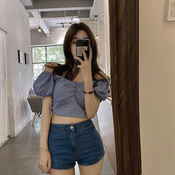 t-shirt t-shirt short plaid 2021 summer korean design shirt square neck sleeve blouse, White
t-shirt t-shirt short plaid 2021 summer korean design shirt square neck sleeve blouse, White