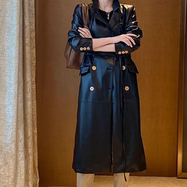 coats imitation leather trench women double breasted mid-length windbreaker coat autumn, Black
coats imitation leather trench women double breasted mid-length windbreaker coat autumn, Black