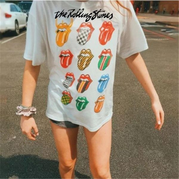 women's t-shirt vintage letter lips print streetwear women t shirts loose short sleeve casual teens 2021 summer plus size woman tshirts, White
women's t-shirt vintage letter lips print streetwear women t shirts loose short sleeve casual teens 2021 summer plus size woman tshirts, White
