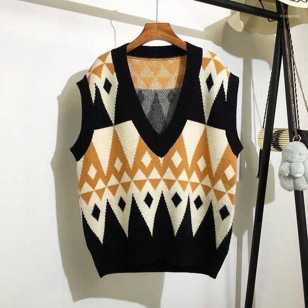 women's sweaters 2021 vest womens streetwear geometric pullover v-neck students harajuku vintage knitting elastic trendy chic fashionab, White;black
women's sweaters 2021 vest womens streetwear geometric pullover v-neck students harajuku vintage knitting elastic trendy chic fashionab, White;black