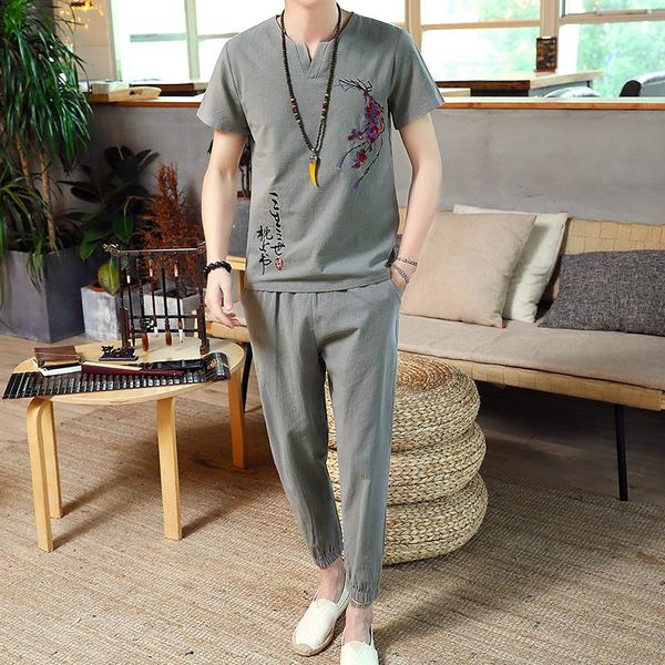 shirt + trousers) 2021 summer fashion men shirt man cotton and linen shirts short sleeve men's casual size to 4xl tracksuits, Gray
shirt + trousers) 2021 summer fashion men shirt man cotton and linen shirts short sleeve men's casual size to 4xl tracksuits, Gray