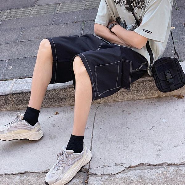 men's shorts summer funny muti pockets five point men high street short pants retro rock oversize cargo jeans, White;black
men's shorts summer funny muti pockets five point men high street short pants retro rock oversize cargo jeans, White;black