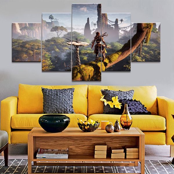 hd print 5 piece canvas painting horizon zero dawn game painting for living room posters and prints no frame
hd print 5 piece canvas painting horizon zero dawn game painting for living room posters and prints no frame