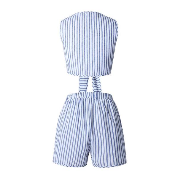 two piece dress women stripe pieces bandage v-neck +shorts suit summer beach clothes set 88, White
two piece dress women stripe pieces bandage v-neck +shorts suit summer beach clothes set 88, White