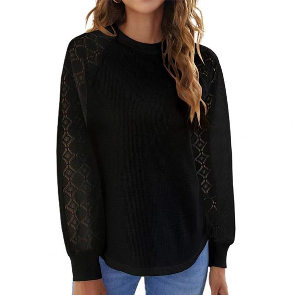 women's blouses & shirts women blouse 2021 hollow out lace patchwork autumn waffle raglan sleeve solid color pullover elegant streetwea, White
women's blouses & shirts women blouse 2021 hollow out lace patchwork autumn waffle raglan sleeve solid color pullover elegant streetwea, White