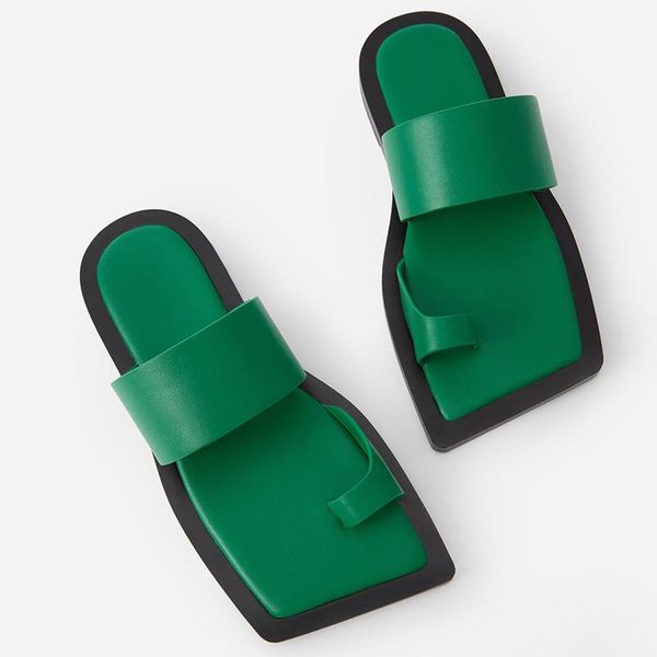 slippers 2021 summer flip flops clip toe flat sandals genuine leather green women's square flats home slides sandalias mujer, Black
slippers 2021 summer flip flops clip toe flat sandals genuine leather green women's square flats home slides sandalias mujer, Black