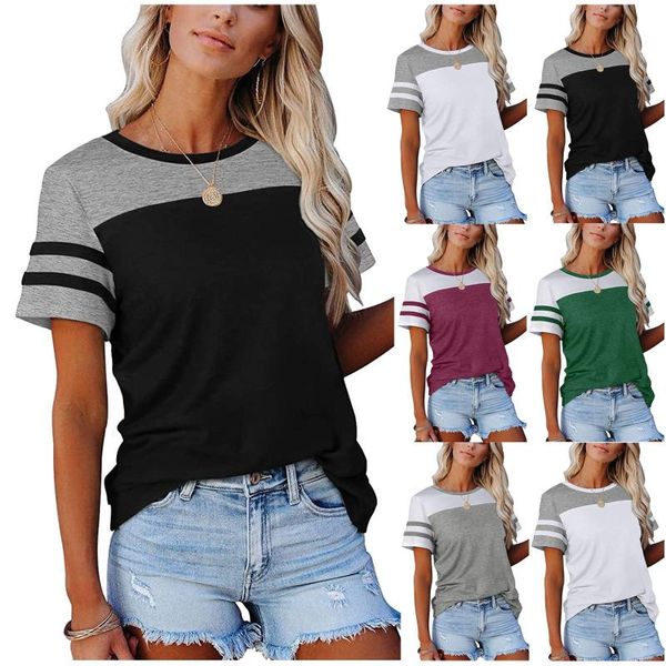women's t-shirt black for ladies blusas mujer de moda 2021 womens summer fasion short sleeve round neck stripe print casual shirt, White
women's t-shirt black for ladies blusas mujer de moda 2021 womens summer fasion short sleeve round neck stripe print casual shirt, White