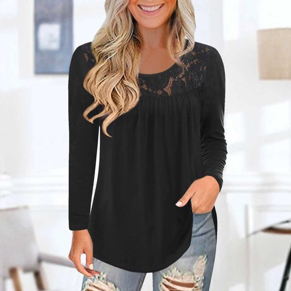 women's blouses & shirts 40# lace patchwork blouse women solid splicing o-neck long sleeve tee summer ladies tshirts camisas, White
women's blouses & shirts 40# lace patchwork blouse women solid splicing o-neck long sleeve tee summer ladies tshirts camisas, White