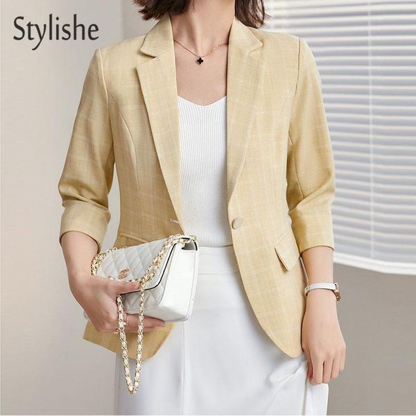 women's suits & blazers stylishe women blazer jacket half sleeve slim plaid office ladies casual coat female autumn basic pocket outwea, White;black
women's suits & blazers stylishe women blazer jacket half sleeve slim plaid office ladies casual coat female autumn basic pocket outwea, White;black