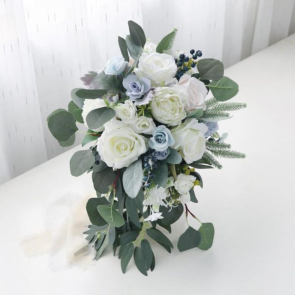 wedding flowers blue white waterfall bridal bouquet bridesmaid artificial fake flower green leaf mariage party festival decorations
wedding flowers blue white waterfall bridal bouquet bridesmaid artificial fake flower green leaf mariage party festival decorations