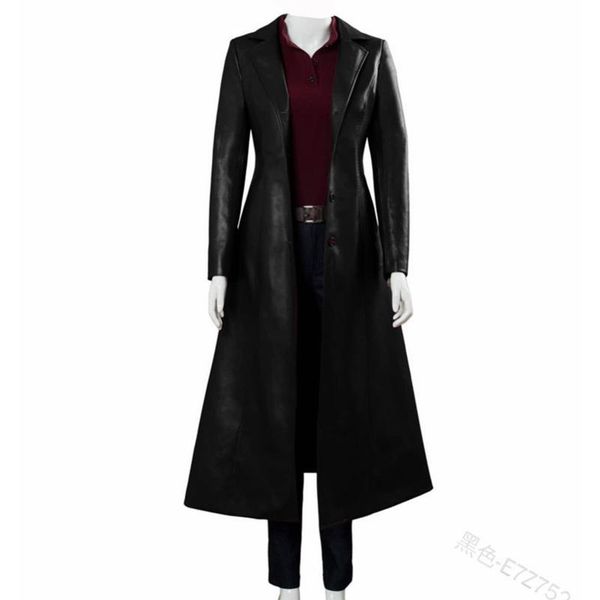 women's leather & faux mandylandy commute single-breasted coat long sleeve women jackets close-fitting mid-length coats outwear, Black
women's leather & faux mandylandy commute single-breasted coat long sleeve women jackets close-fitting mid-length coats outwear, Black