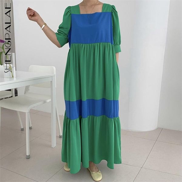 contrast color derss women's summer square neck loose puff short sleeve green mid-calf dresses female 5c893 210427, Black;red
contrast color derss women's summer square neck loose puff short sleeve green mid-calf dresses female 5c893 210427, Black;red