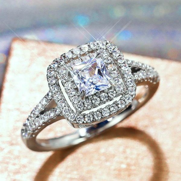 wedding rings classic square princess cut design women zircon engagement party jewelry gift female accessories, Slivery;golden
wedding rings classic square princess cut design women zircon engagement party jewelry gift female accessories, Slivery;golden