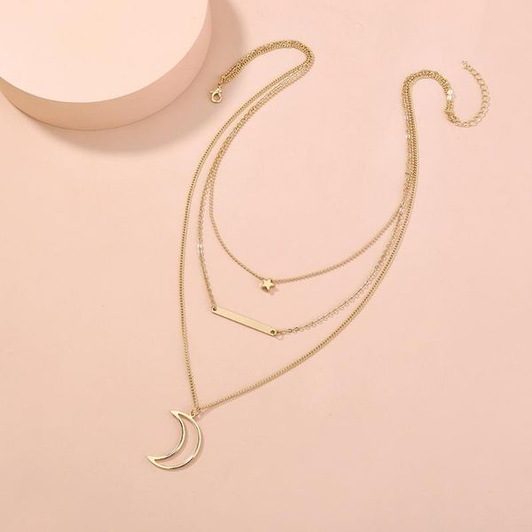 chains fashion simple star moon necklace hollow crescent geometric multilayer female jewelry gift, Silver
chains fashion simple star moon necklace hollow crescent geometric multilayer female jewelry gift, Silver