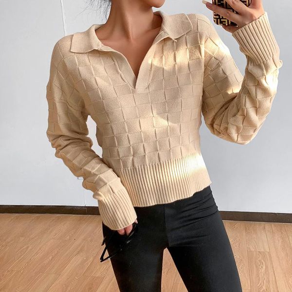 women's sweaters autumn and winter leisure concave convex lapel tight plaid sweater style long sleeve, White;black
women's sweaters autumn and winter leisure concave convex lapel tight plaid sweater style long sleeve, White;black