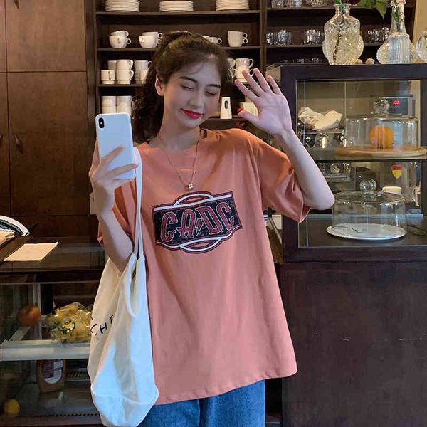 letter prirnted vintage summer fashion basic all match short sleeve o-neck women t-shirts 210522, White
letter prirnted vintage summer fashion basic all match short sleeve o-neck women t-shirts 210522, White