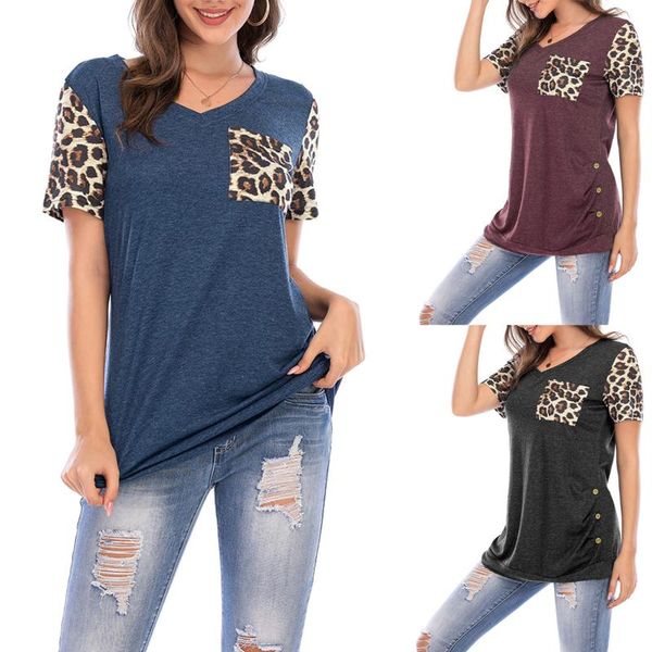 women's t-shirt independently designed 2021 summer leopard print short sleeve, White
women's t-shirt independently designed 2021 summer leopard print short sleeve, White