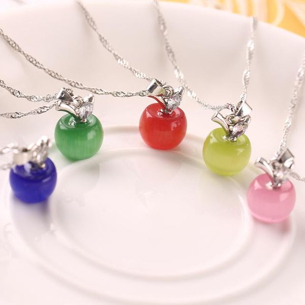 pendant necklaces trendy women fruit shape pendants necklace opal natural stone charm link chain clavicle party jewelry gift, Silver
pendant necklaces trendy women fruit shape pendants necklace opal natural stone charm link chain clavicle party jewelry gift, Silver