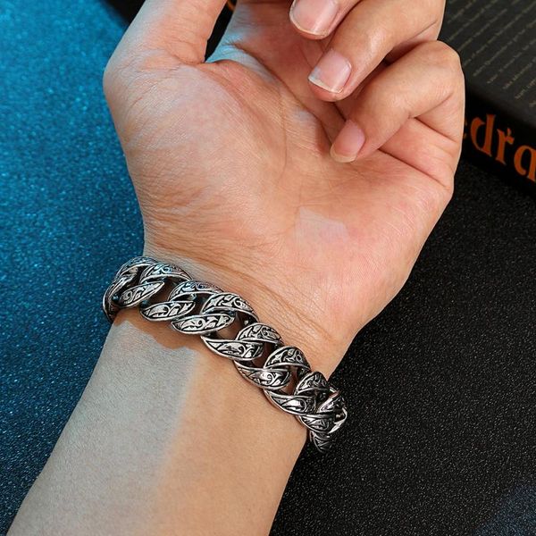link, chain classic retro fashion cuban bracelet hip hop street rapper accessories jewelry gifts for your friends, Black
link, chain classic retro fashion cuban bracelet hip hop street rapper accessories jewelry gifts for your friends, Black