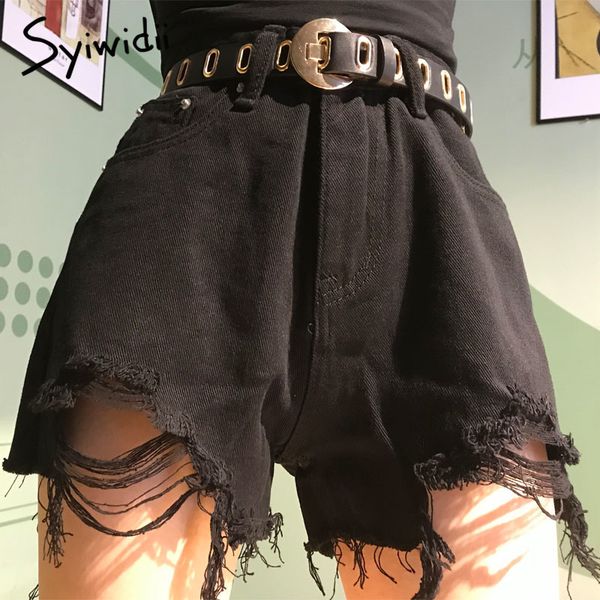 women's high waist denim ripped hollow out hole streetwear plus size s-5xl black blue jean new women shorts 210304, White;black
women's high waist denim ripped hollow out hole streetwear plus size s-5xl black blue jean new women shorts 210304, White;black