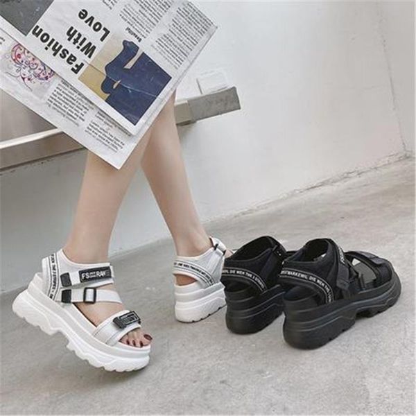 platform sports sandals women summer thick soled student style wedge roman buckle beach shoes female black white
platform sports sandals women summer thick soled student style wedge roman buckle beach shoes female black white