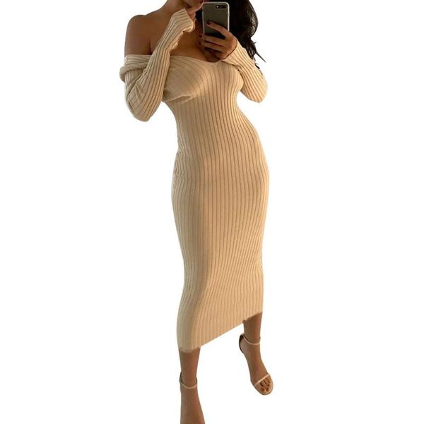 casual dresses v neck breathable women dress midi pullover soft charming solid knitted evening party cotton bodycon off shoulder, Black;gray
casual dresses v neck breathable women dress midi pullover soft charming solid knitted evening party cotton bodycon off shoulder, Black;gray