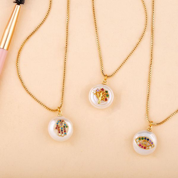 hamsa hand pendant necklaces life tree gold color baroque pearl zircon evil eye turkish luck charm statement necklace jewelry women men, Silver
hamsa hand pendant necklaces life tree gold color baroque pearl zircon evil eye turkish luck charm statement necklace jewelry women men, Silver