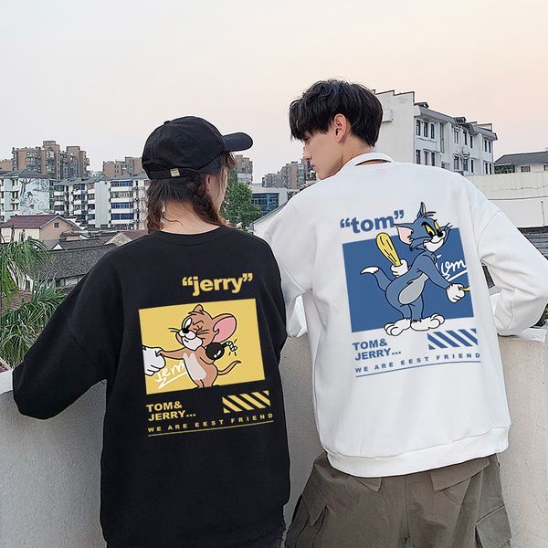 cat and mouse lovers' sweater spring and autumn fashion lovers' dress net red shop fashion round neck thin top, Black
cat and mouse lovers' sweater spring and autumn fashion lovers' dress net red shop fashion round neck thin top, Black