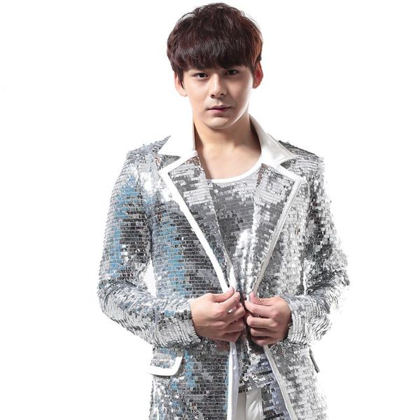 men's suits & blazers silver men designs homme terno stage costumes for singers sequin blazer dance clothes jacket star style dress pun, White;black
men's suits & blazers silver men designs homme terno stage costumes for singers sequin blazer dance clothes jacket star style dress pun, White;black
