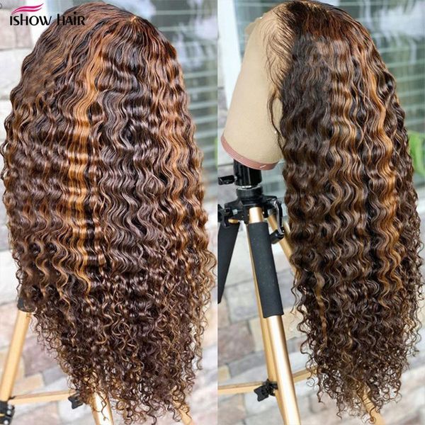 lace wigs ishow highlight curly 13x6 front wig hd transparent frontal for women human hair deep wave, Black;brown
lace wigs ishow highlight curly 13x6 front wig hd transparent frontal for women human hair deep wave, Black;brown