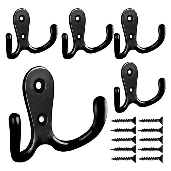 hooks & rails double prong robe hook with screws, dual coat wall mounted hanging clothes for bathroom bedroom door
hooks & rails double prong robe hook with screws, dual coat wall mounted hanging clothes for bathroom bedroom door
