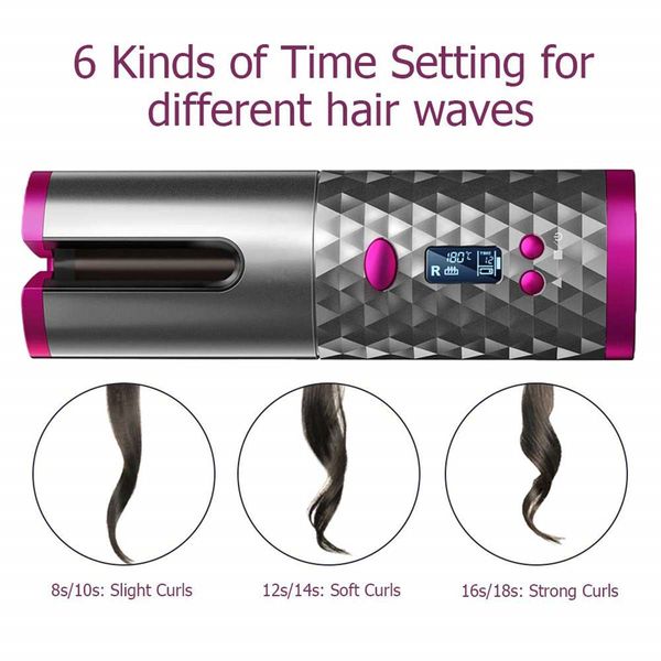 portable cordless automatic lcd display hair curler iron wireless curling iron usb rechargeable air curler for ceramic curler, Silver
portable cordless automatic lcd display hair curler iron wireless curling iron usb rechargeable air curler for ceramic curler, Silver
