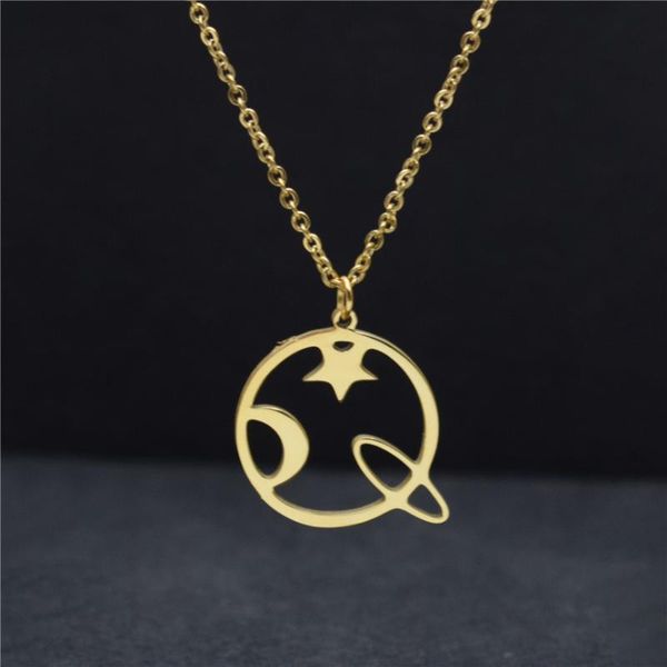 stainless steel moon and star necklace, planet necklace collares de moda kids jewelry punk hip hop choker friends chains, Silver
stainless steel moon and star necklace, planet necklace collares de moda kids jewelry punk hip hop choker friends chains, Silver