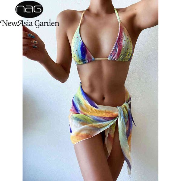 newasia bathing suit women glitter diamond padded bra chiffon see through swimsuit cover up summer tie dye bikini 3 piece sets 210413, White;black
newasia bathing suit women glitter diamond padded bra chiffon see through swimsuit cover up summer tie dye bikini 3 piece sets 210413, White;black
