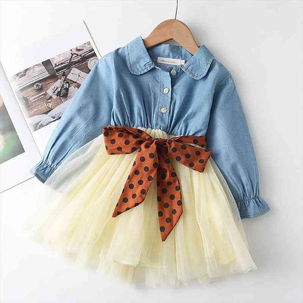 girls summer clothes spring style kids long sleeve dots bow haze blue mesh dress children for princess, White
girls summer clothes spring style kids long sleeve dots bow haze blue mesh dress children for princess, White