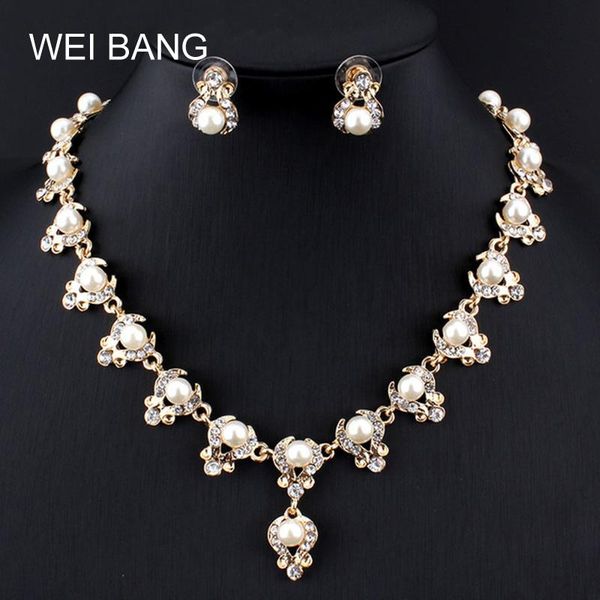 earrings & necklace weibang design white charm imitation pearl for women rhinestone crystal bridal and jewelry set, Silver
earrings & necklace weibang design white charm imitation pearl for women rhinestone crystal bridal and jewelry set, Silver