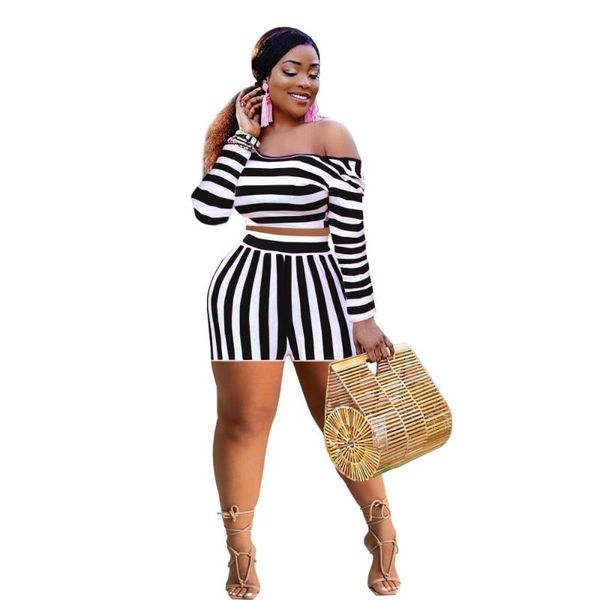 women's tracksuits striped print skinny women sets fashion long sleeve 2 piece short off shoulder crop biker, Gray
women's tracksuits striped print skinny women sets fashion long sleeve 2 piece short off shoulder crop biker, Gray