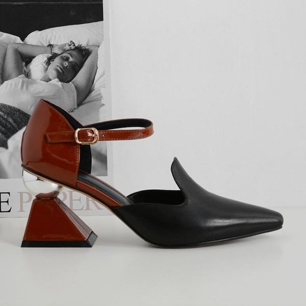novelty design brand real genuine leather sandals women strange high heels mixed color office ladies dress shoes, Black
novelty design brand real genuine leather sandals women strange high heels mixed color office ladies dress shoes, Black