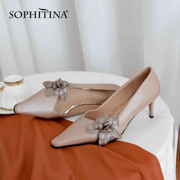 sophitina genuine leather pumps women pointed toe thin heel flowers decoration champagne elegant shoes niche pumps po618 210513, Black
sophitina genuine leather pumps women pointed toe thin heel flowers decoration champagne elegant shoes niche pumps po618 210513, Black