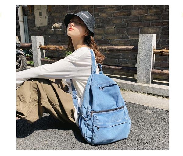 backpack 2021 denim women canvas pure color backpacks lady wild large capacity shoulder bag school bags travel
backpack 2021 denim women canvas pure color backpacks lady wild large capacity shoulder bag school bags travel
