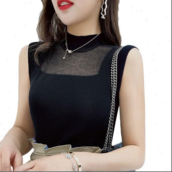 hollow out womens sleeveless women knitted t shirts turtleneck black lace lady vest pink loose thin knit, White
hollow out womens sleeveless women knitted t shirts turtleneck black lace lady vest pink loose thin knit, White