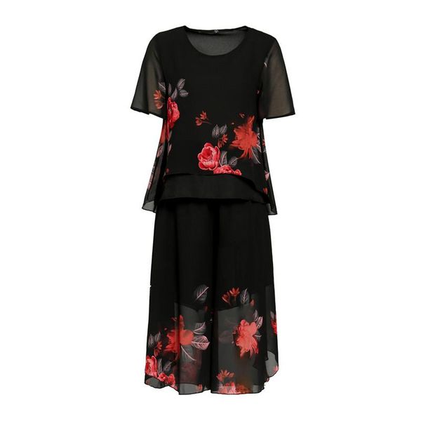 women's tracksuits summer sets 2021 middle-aged vintage large size short-sleeved shirts + cropped wide-leg pants two-piece suit women b, Gray
women's tracksuits summer sets 2021 middle-aged vintage large size short-sleeved shirts + cropped wide-leg pants two-piece suit women b, Gray