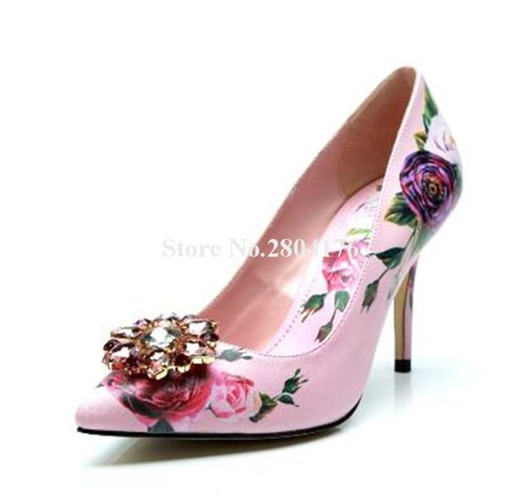 est brand fashion women pointed toe flowers printed thin heel rhinestone pumps pink blue diamond button high heels wedding dress shoes, Black
est brand fashion women pointed toe flowers printed thin heel rhinestone pumps pink blue diamond button high heels wedding dress shoes, Black