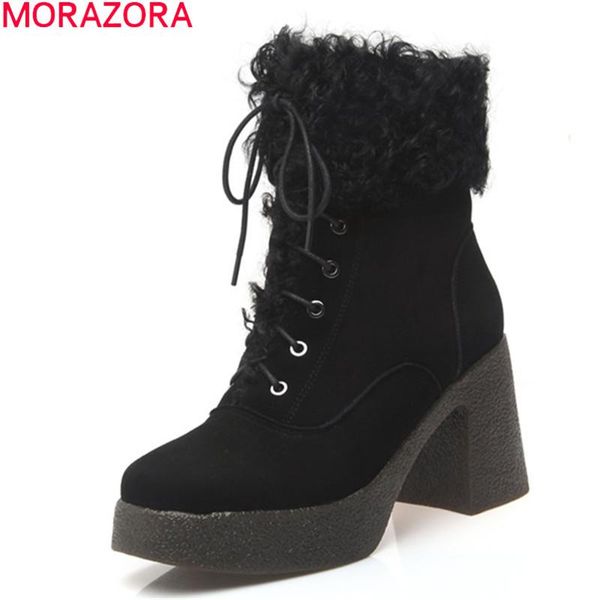 boots morazora 2021 arrival women winter keep warm fashion ankle high heels square toe ladies shoes, Black
boots morazora 2021 arrival women winter keep warm fashion ankle high heels square toe ladies shoes, Black