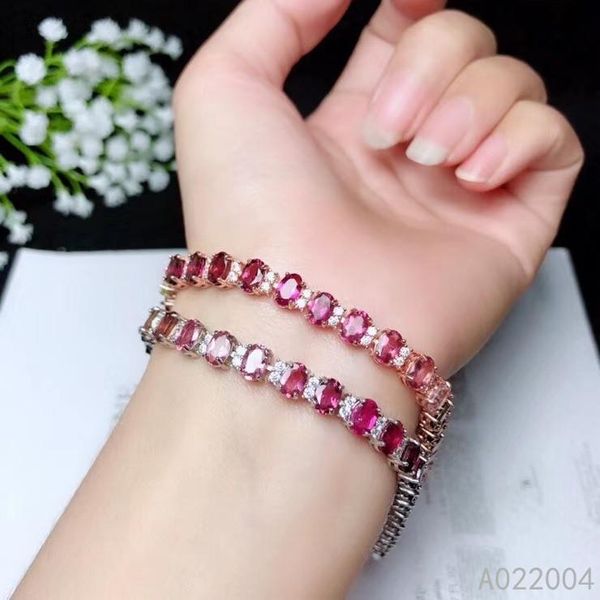 other bracelets kjjeaxcmy fine jewelry 925 sterling silver inlaid gemstone tourmaline women hand bracelet beautiful support detection, Golden;silver