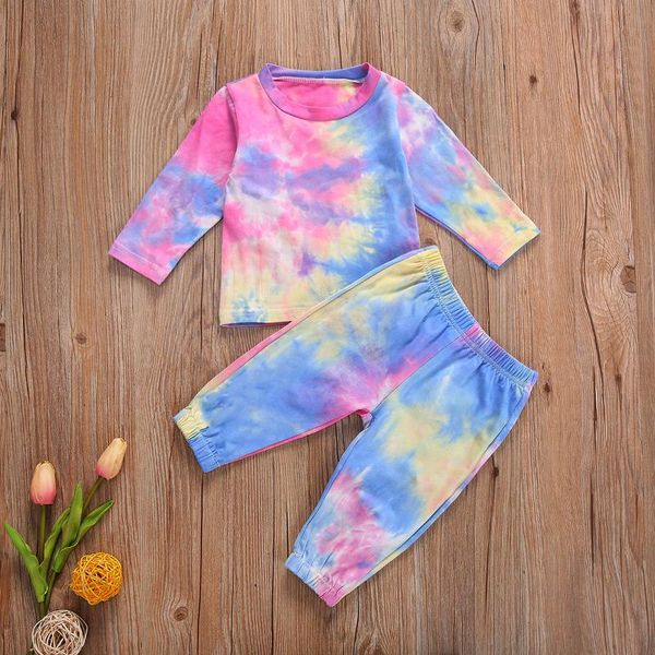 clothing sets children long sleeves pants suit born boys girls tie-dye printed set autumn round collar tee trousers baby outfits, White 
clothing sets children long sleeves pants suit born boys girls tie-dye printed set autumn round collar tee trousers baby outfits, White