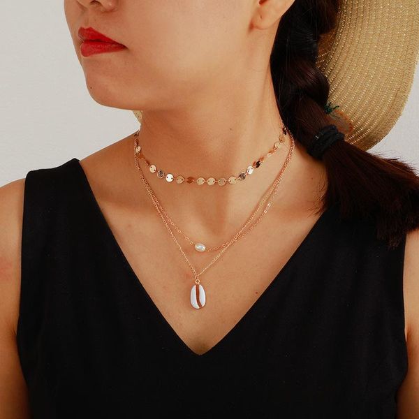 pendant necklaces fashion three layers shell necklace for women elegant pearl chokers trandy summer beach jewelry gift, Silver
pendant necklaces fashion three layers shell necklace for women elegant pearl chokers trandy summer beach jewelry gift, Silver