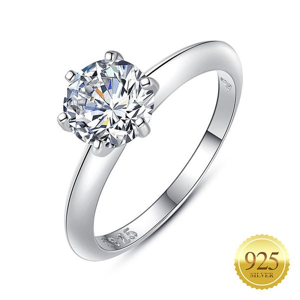 925 sterling silver wedding ring brilliant round cut crystals solitaire promise forever eternity engagement rings for women, Slivery;golden
925 sterling silver wedding ring brilliant round cut crystals solitaire promise forever eternity engagement rings for women, Slivery;golden